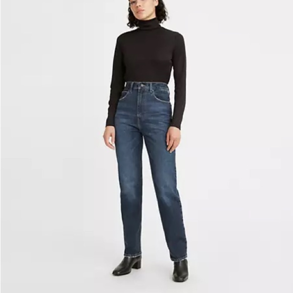 Levi’s Slim Straight Hi-Rise Dark Denim Jeans - Picture 3 of 11